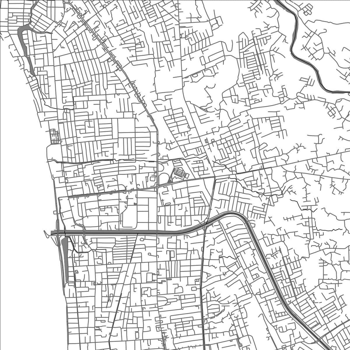 ROAD MAP OF PADANG, INDONESIA BY MAPBAKES