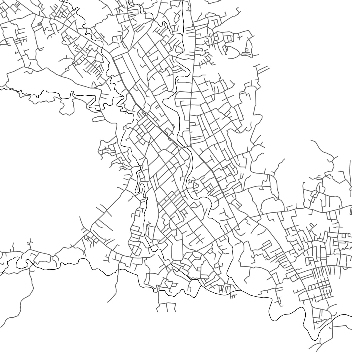 ROAD MAP OF PADANGSIDEMPUAN, INDONESIA BY MAPBAKES