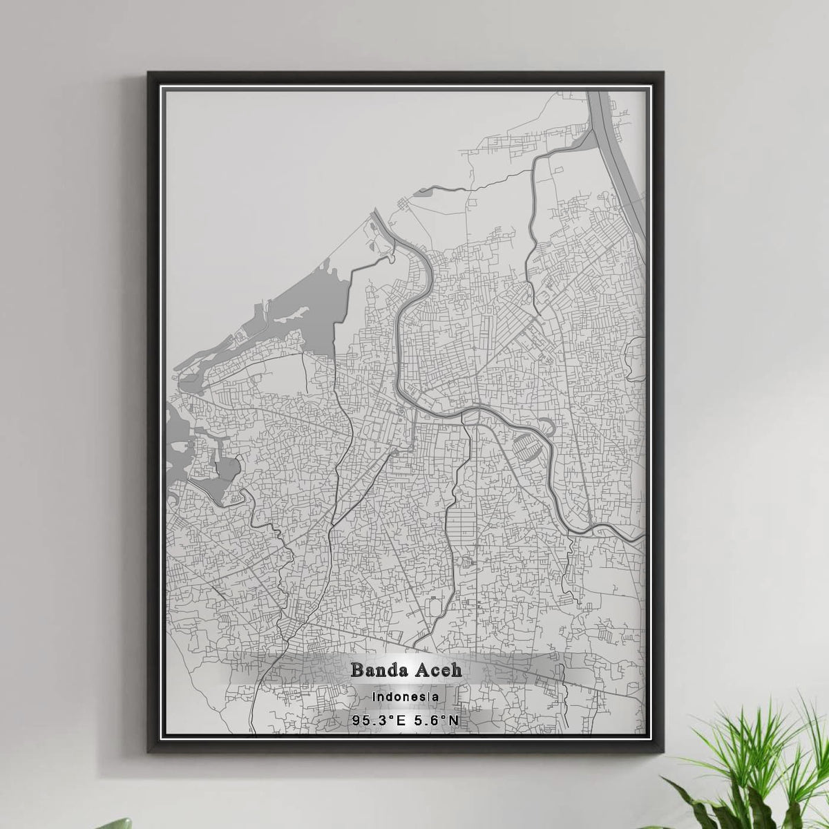 ROAD MAP OF BANDA ACEH, INDONESIA BY MAPBAKES