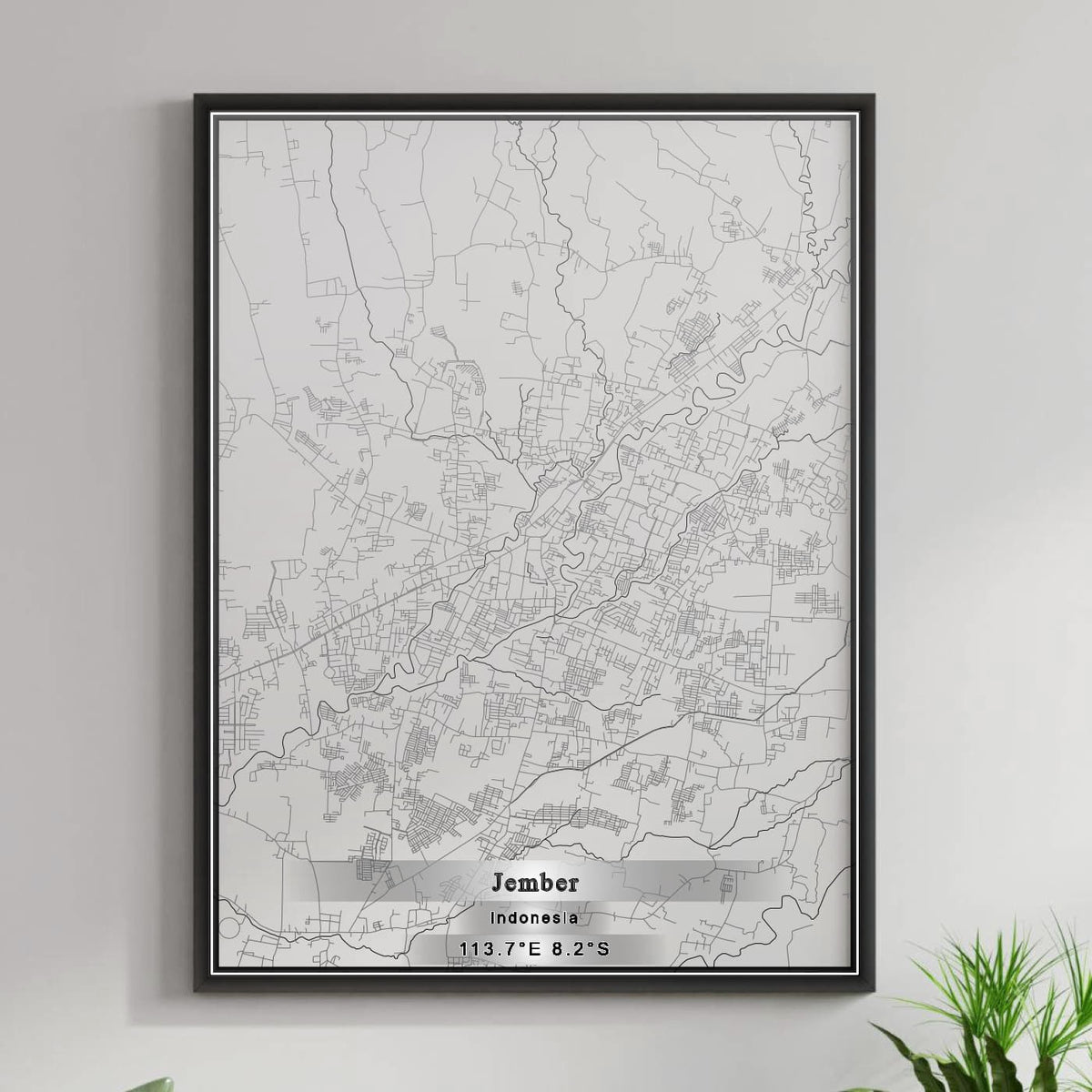 ROAD MAP OF JEMBER, INDONESIA BY MAPBAKES