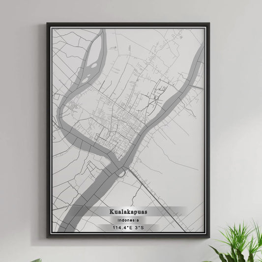 ROAD MAP OF KUALAKAPUAS, INDONESIA BY MAPBAKES
