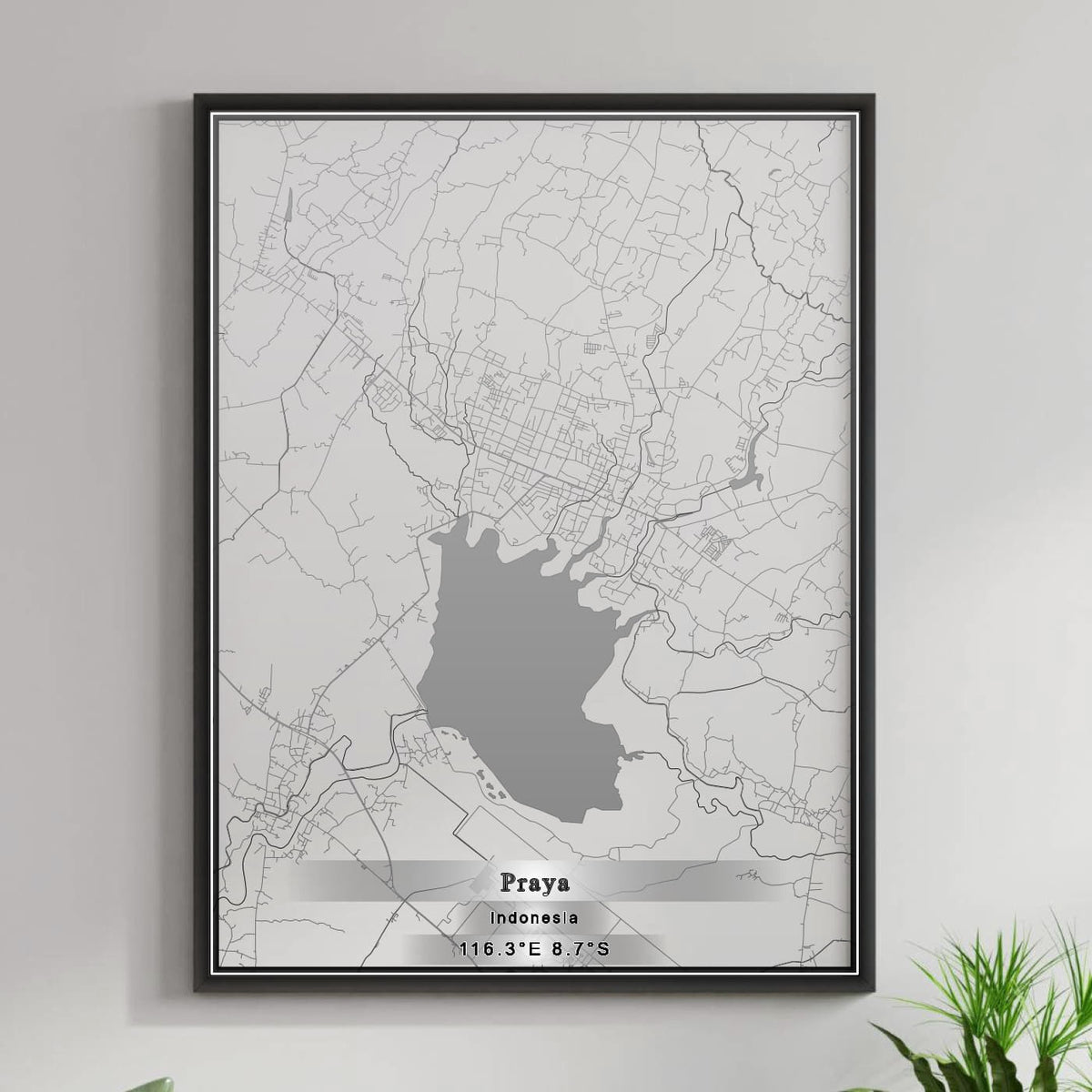 ROAD MAP OF PRAYA, INDONESIA BY MAPBAKES