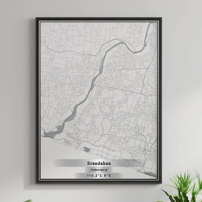 ROAD MAP OF SRANDAKAN, INDONESIA BY MAPBAKES