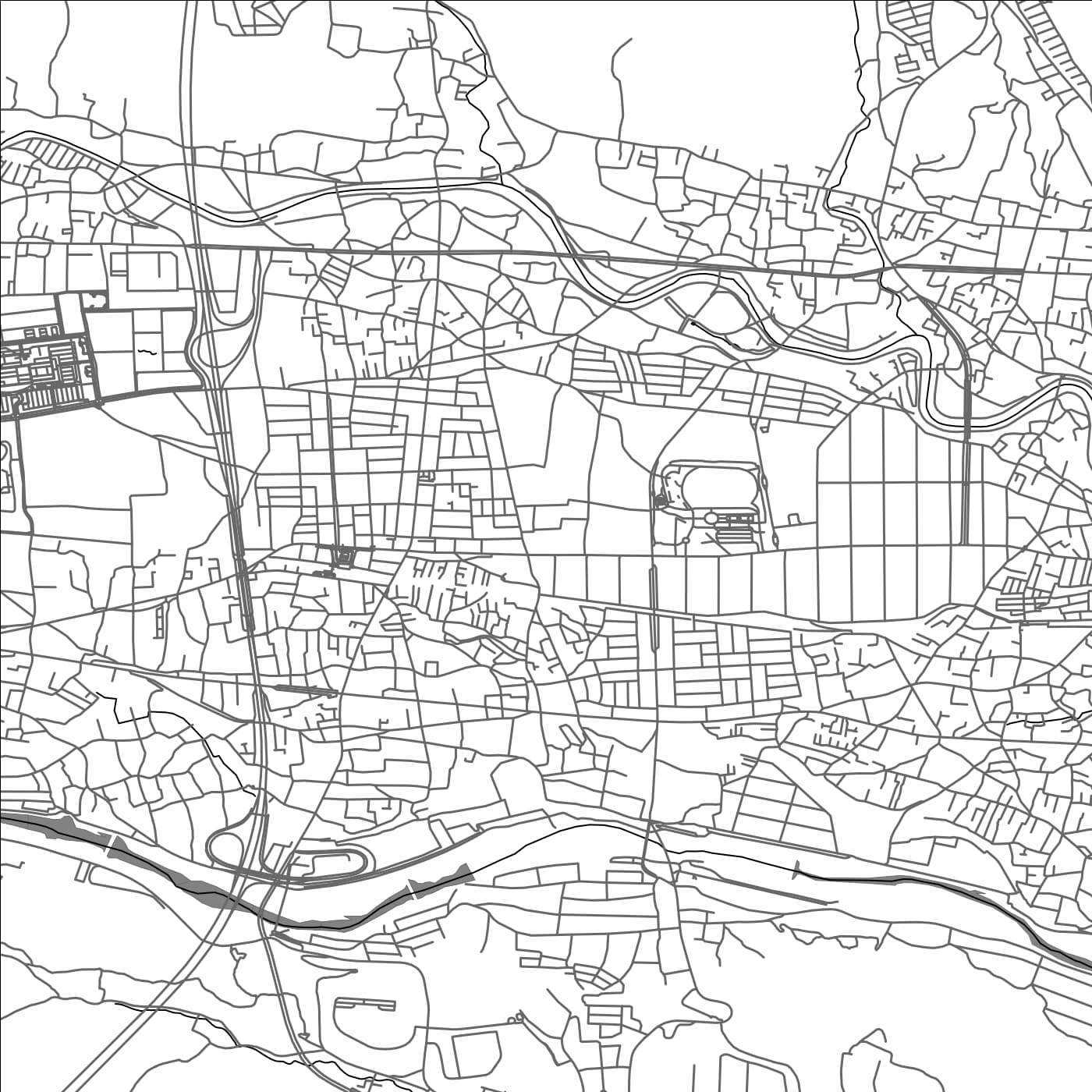 ROAD MAP OF AKIRUNO, JAPAN BY MAPBAKES