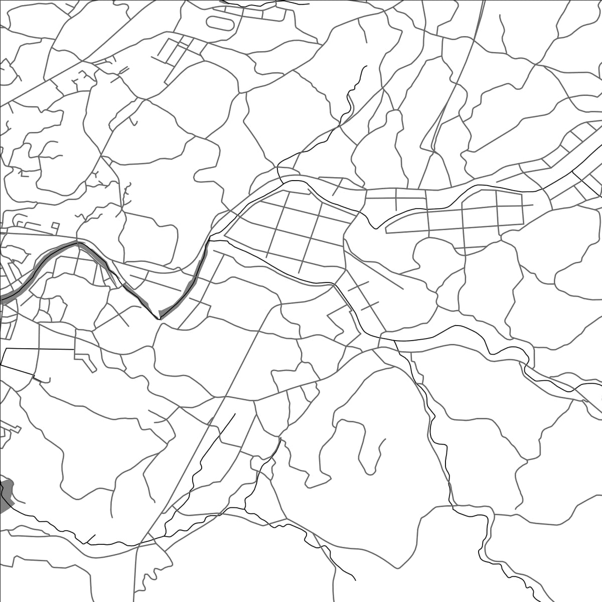 ROAD MAP OF AKUNE, JAPAN BY MAPBAKES