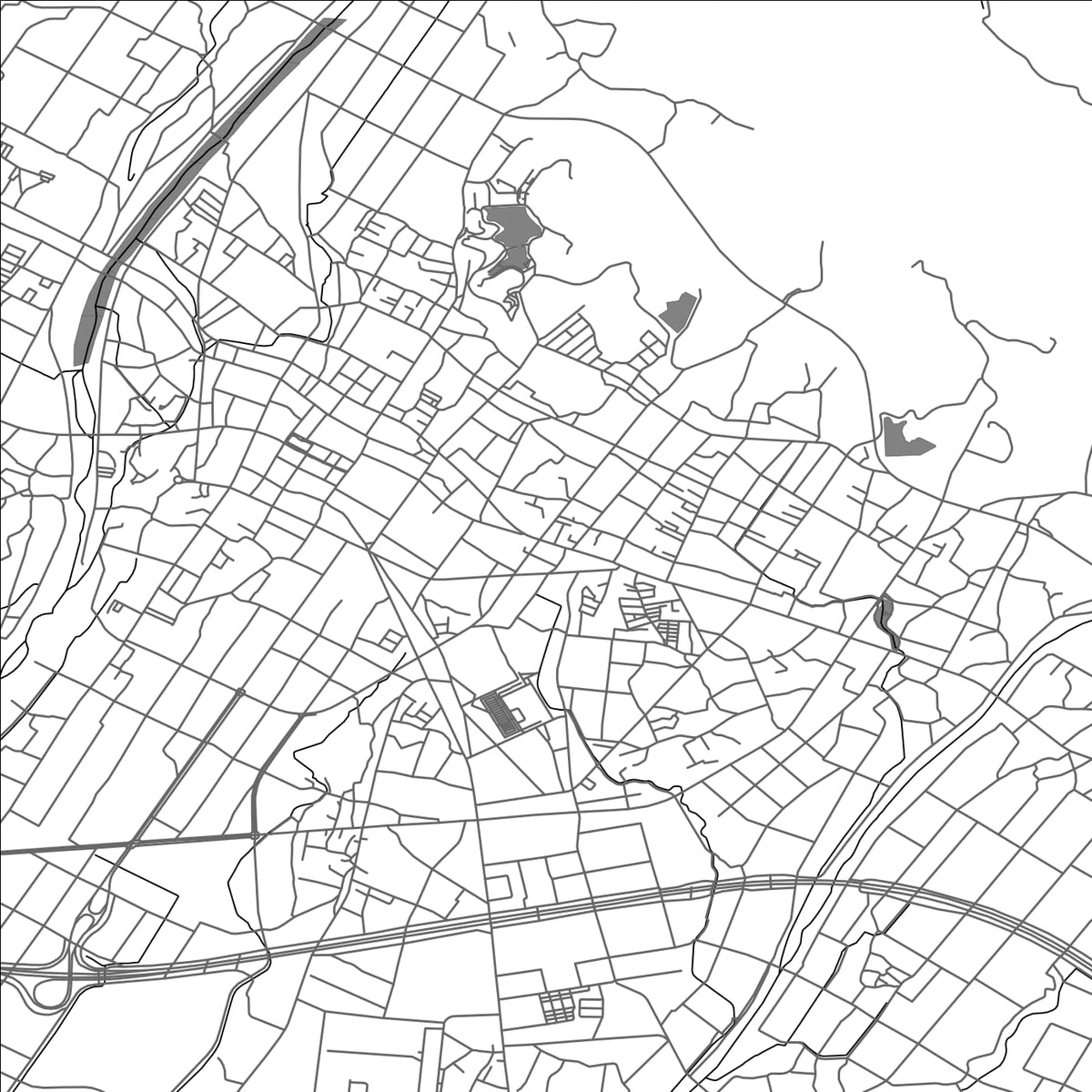 ROAD MAP OF ASAKURA, JAPAN BY MAPBAKES
