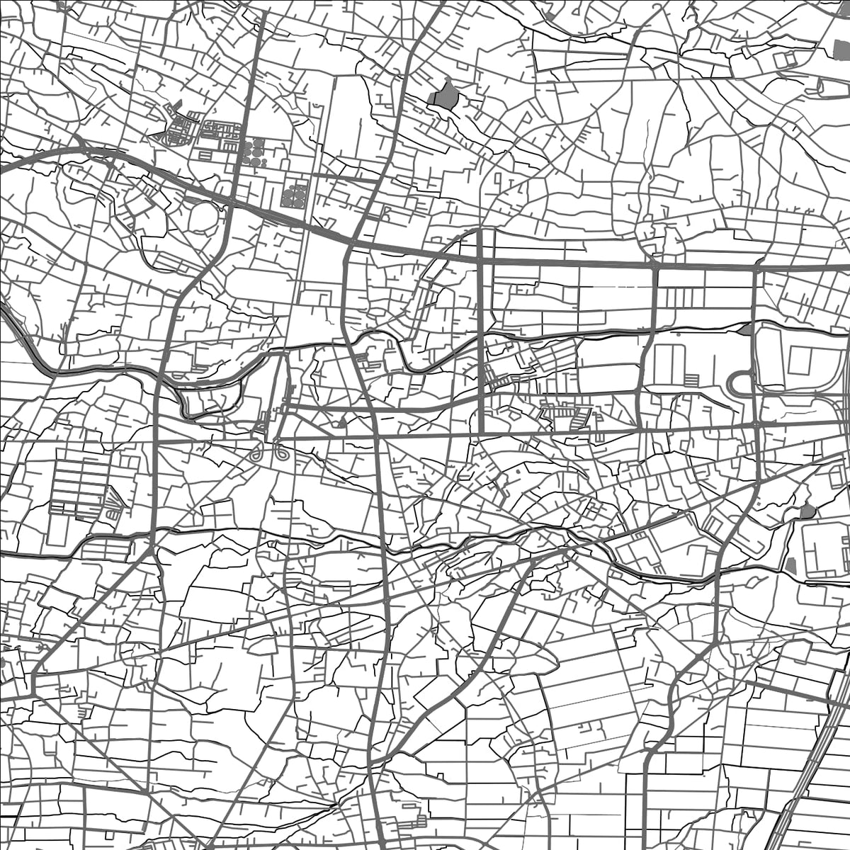 ROAD MAP OF CHIKUGO, JAPAN BY MAPBAKES