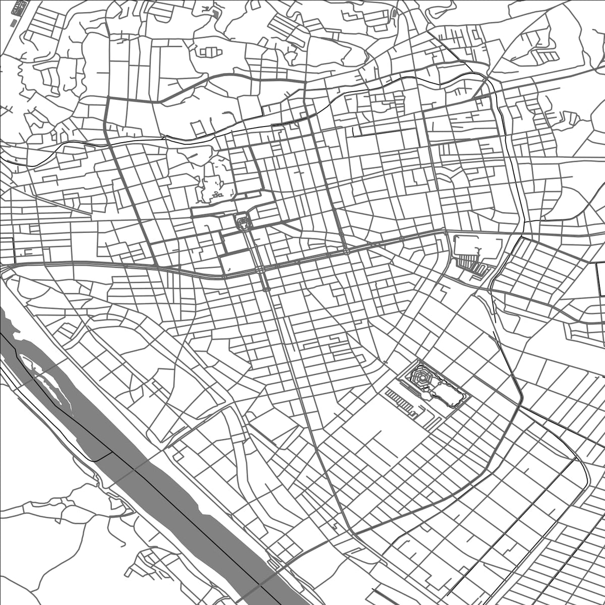 ROAD MAP OF FUKUYAMA, JAPAN BY MAPBAKES