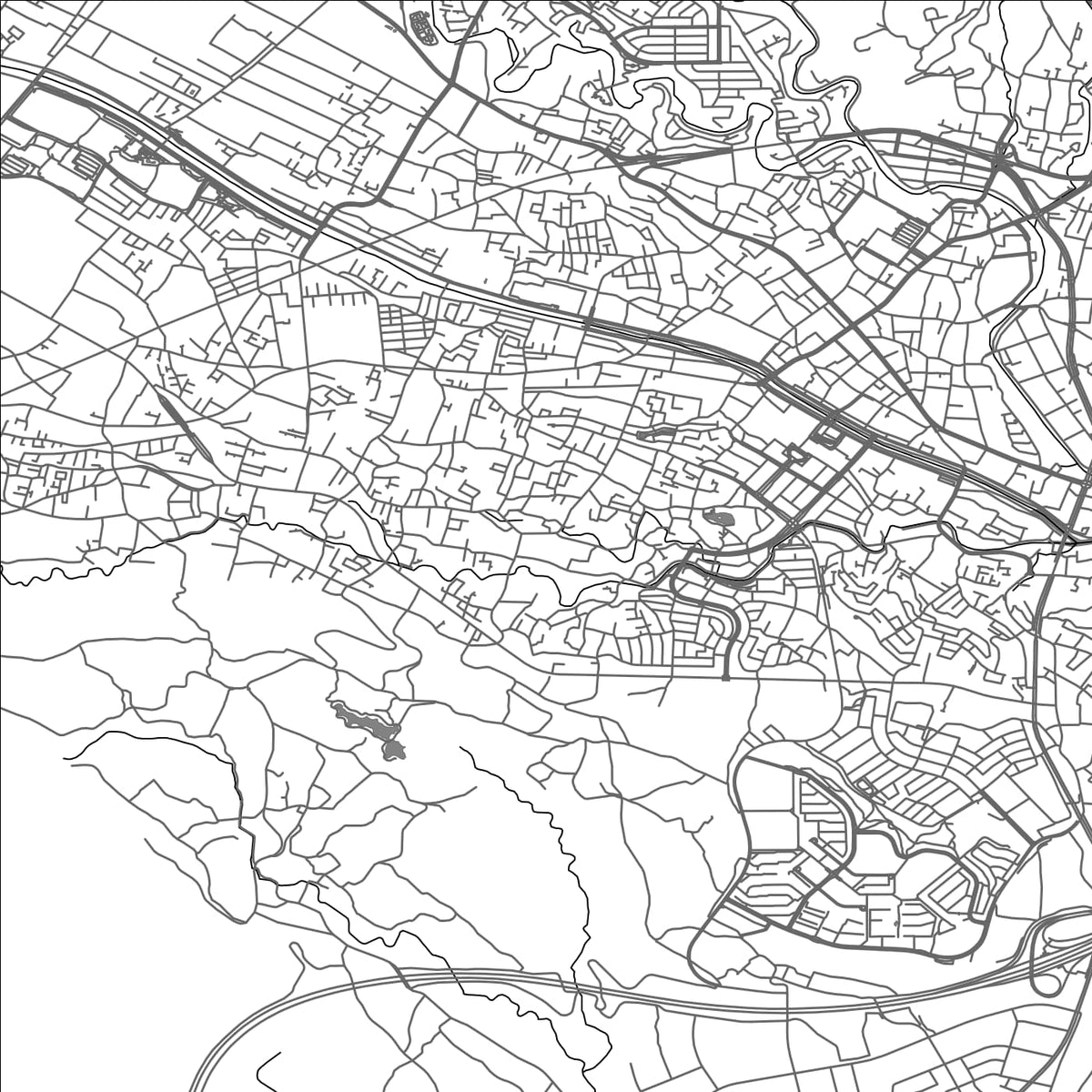 ROAD MAP OF HADANO, JAPAN BY MAPBAKES