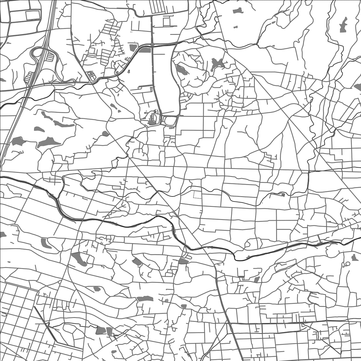 ROAD MAP OF HIROKAWA, JAPAN BY MAPBAKES