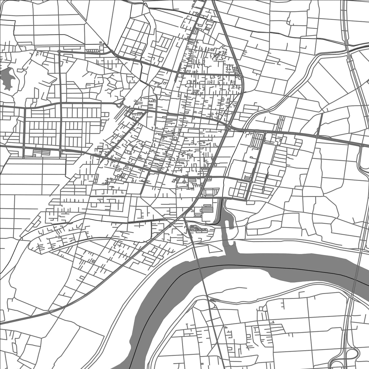 ROAD MAP OF IWANUMA, JAPAN BY MAPBAKES
