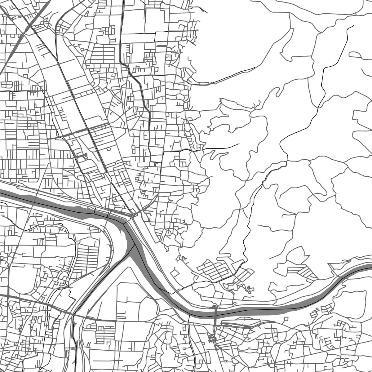 ROAD MAP OF KASHIWARA, JAPAN BY MAPBAKES