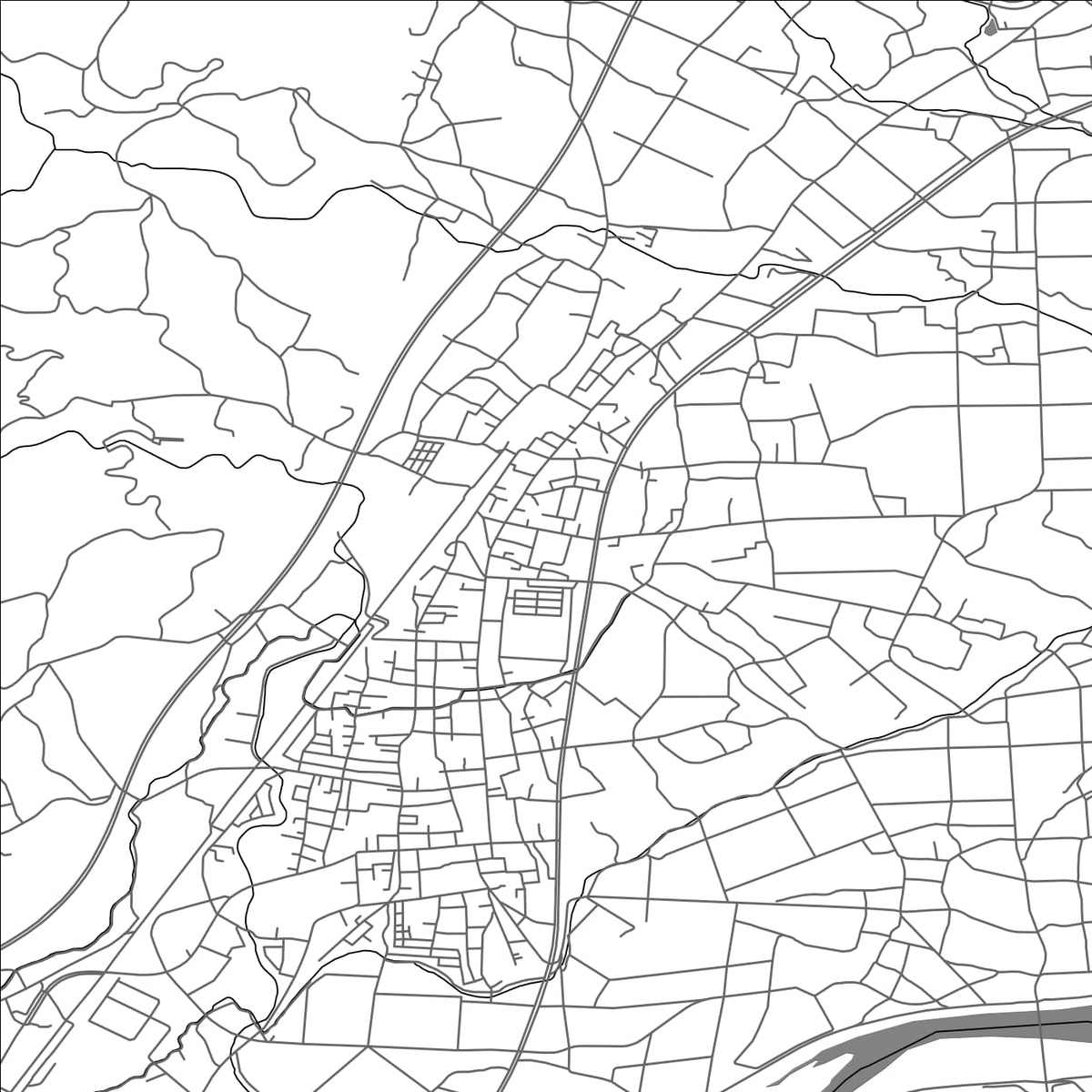 ROAD MAP OF KOORI, JAPAN BY MAPBAKES