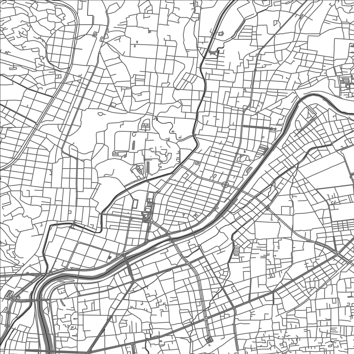 ROAD MAP OF KUMAMOTO, JAPAN BY MAPBAKES