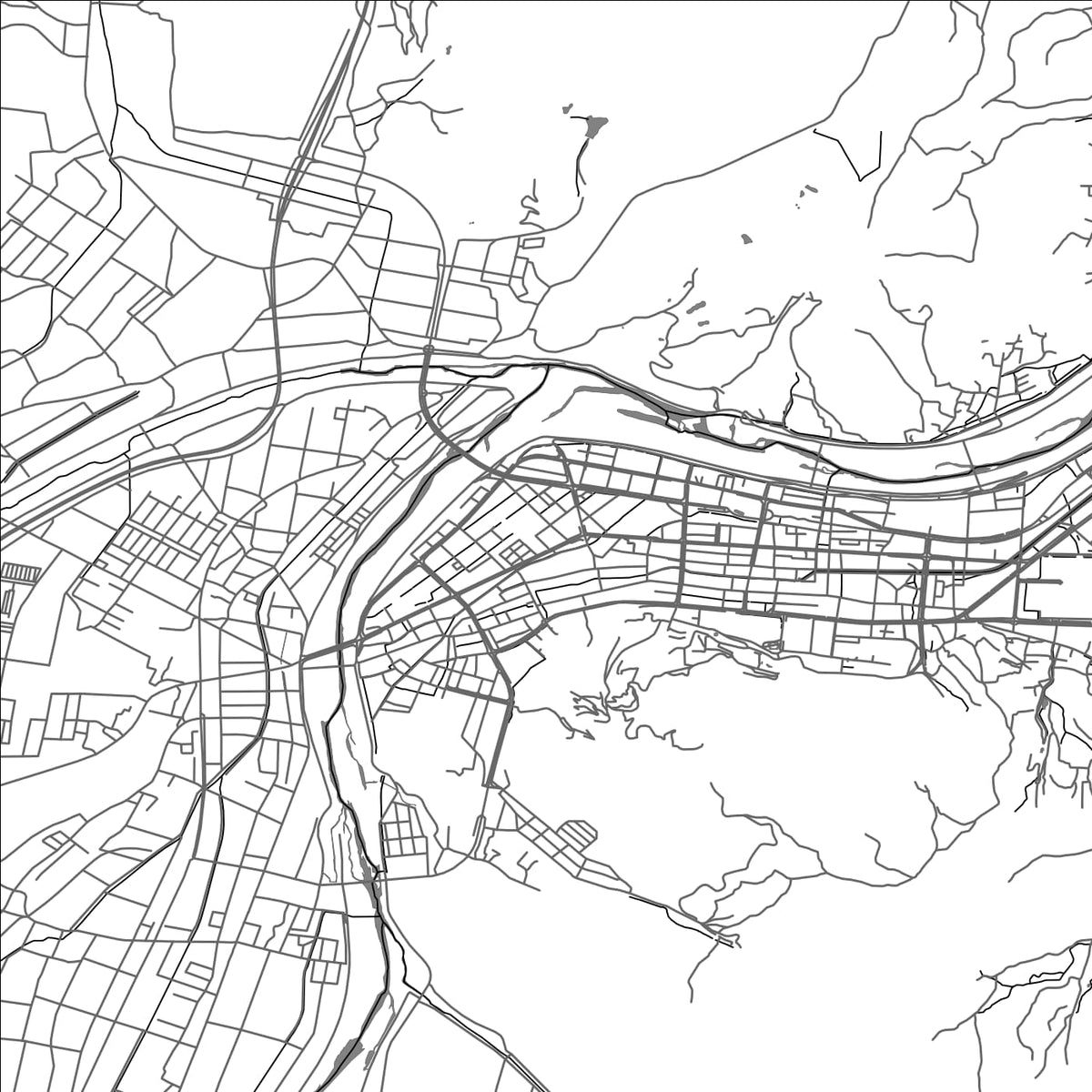 ROAD MAP OF KURAYOSHI, JAPAN BY MAPBAKES
