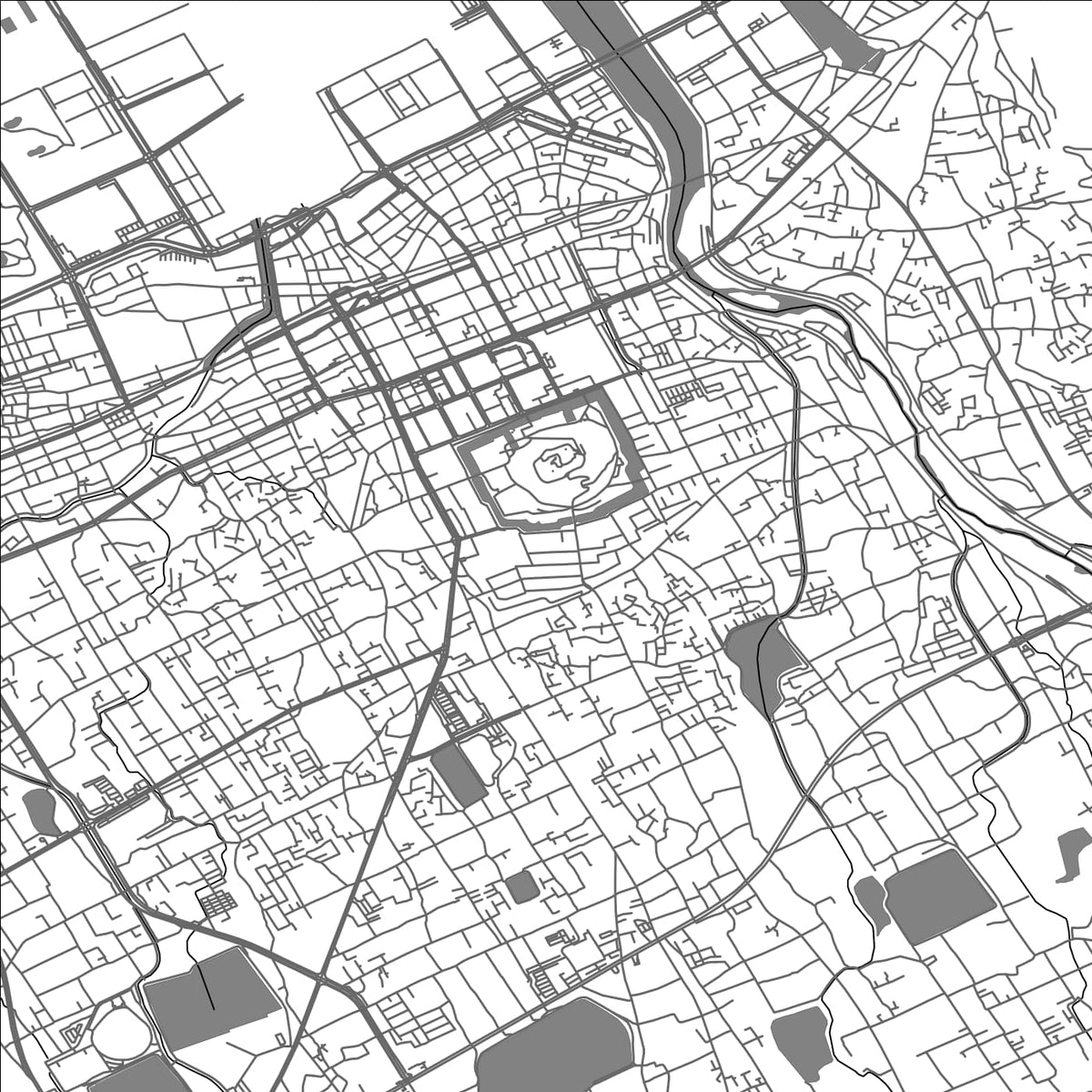 ROAD MAP OF MARUGAME, JAPAN BY MAPBAKES