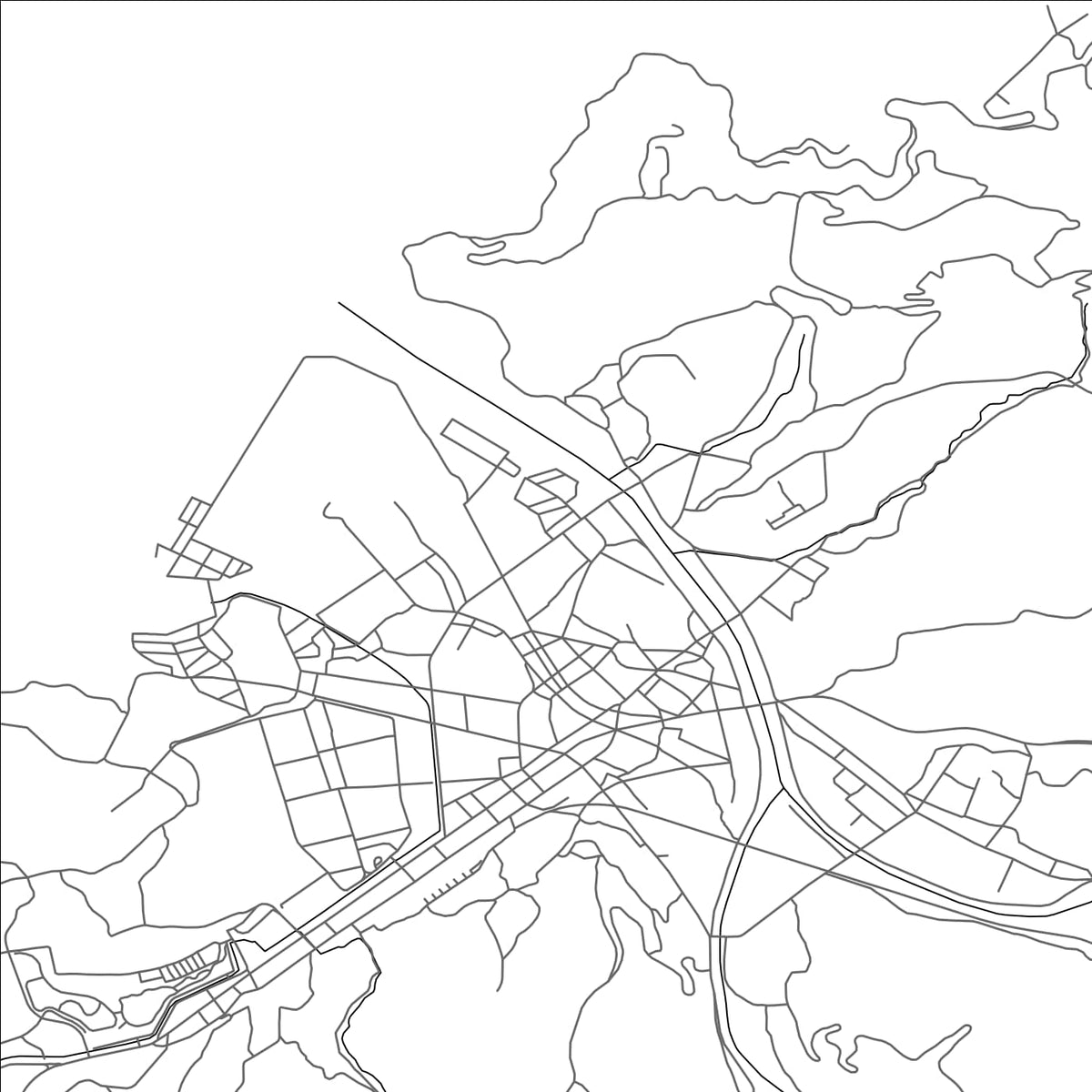 ROAD MAP OF MINAMATA, JAPAN BY MAPBAKES