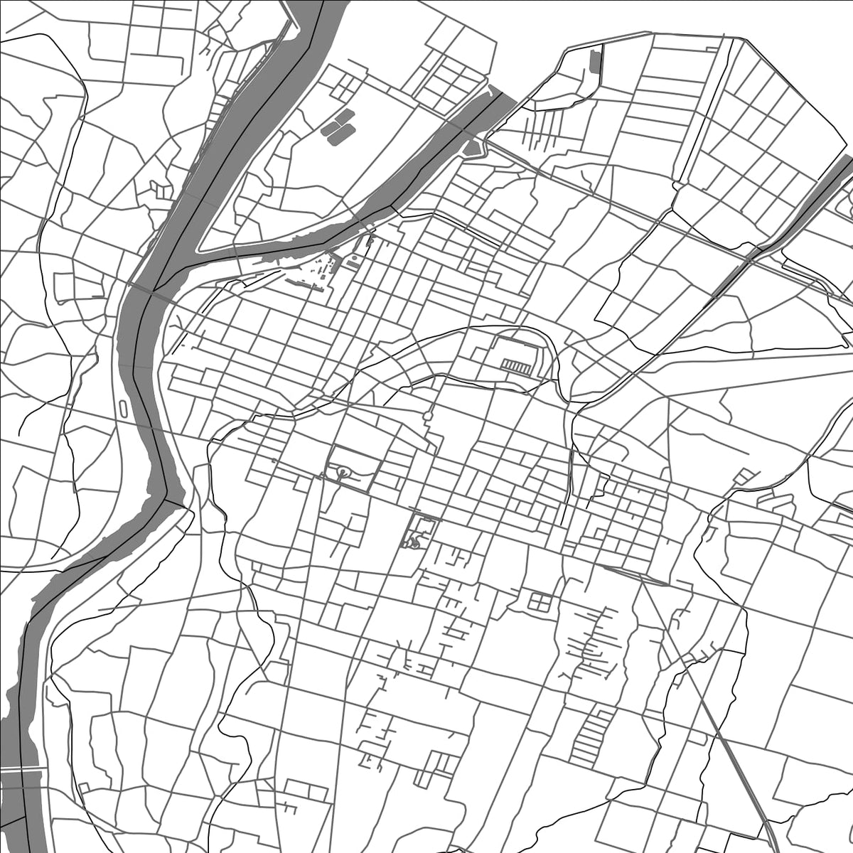 ROAD MAP OF NAKATSU, JAPAN BY MAPBAKES