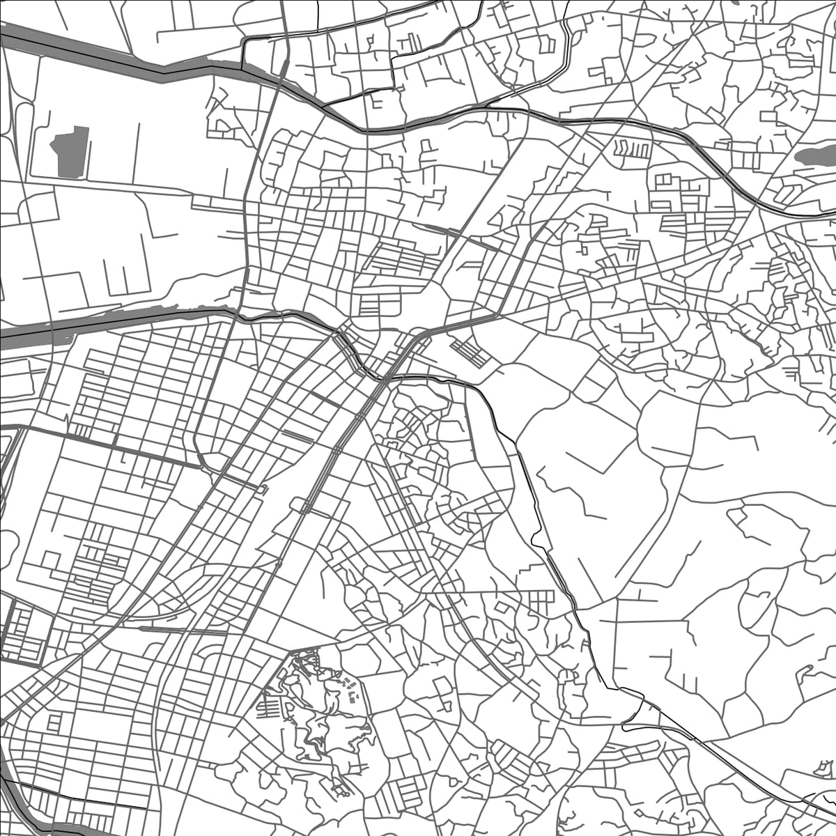 ROAD MAP OF OMUTA, JAPAN BY MAPBAKES – MapBakes