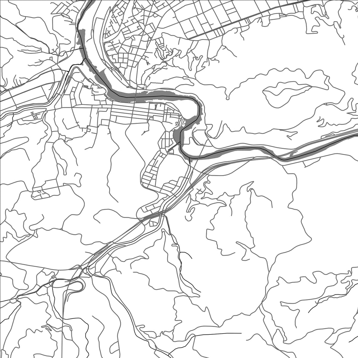 ROAD MAP OF OZU EHIME, JAPAN BY MAPBAKES