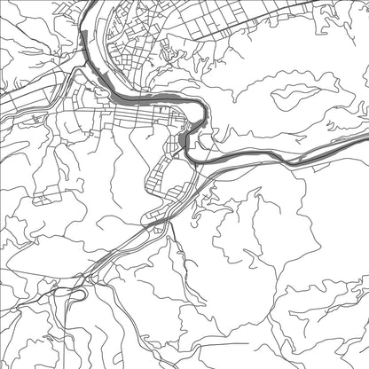 ROAD MAP OF OZU EHIME, JAPAN BY MAPBAKES