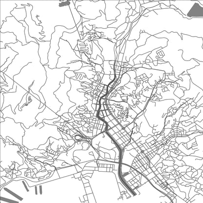 ROAD MAP OF SASEBO, JAPAN BY MAPBAKES