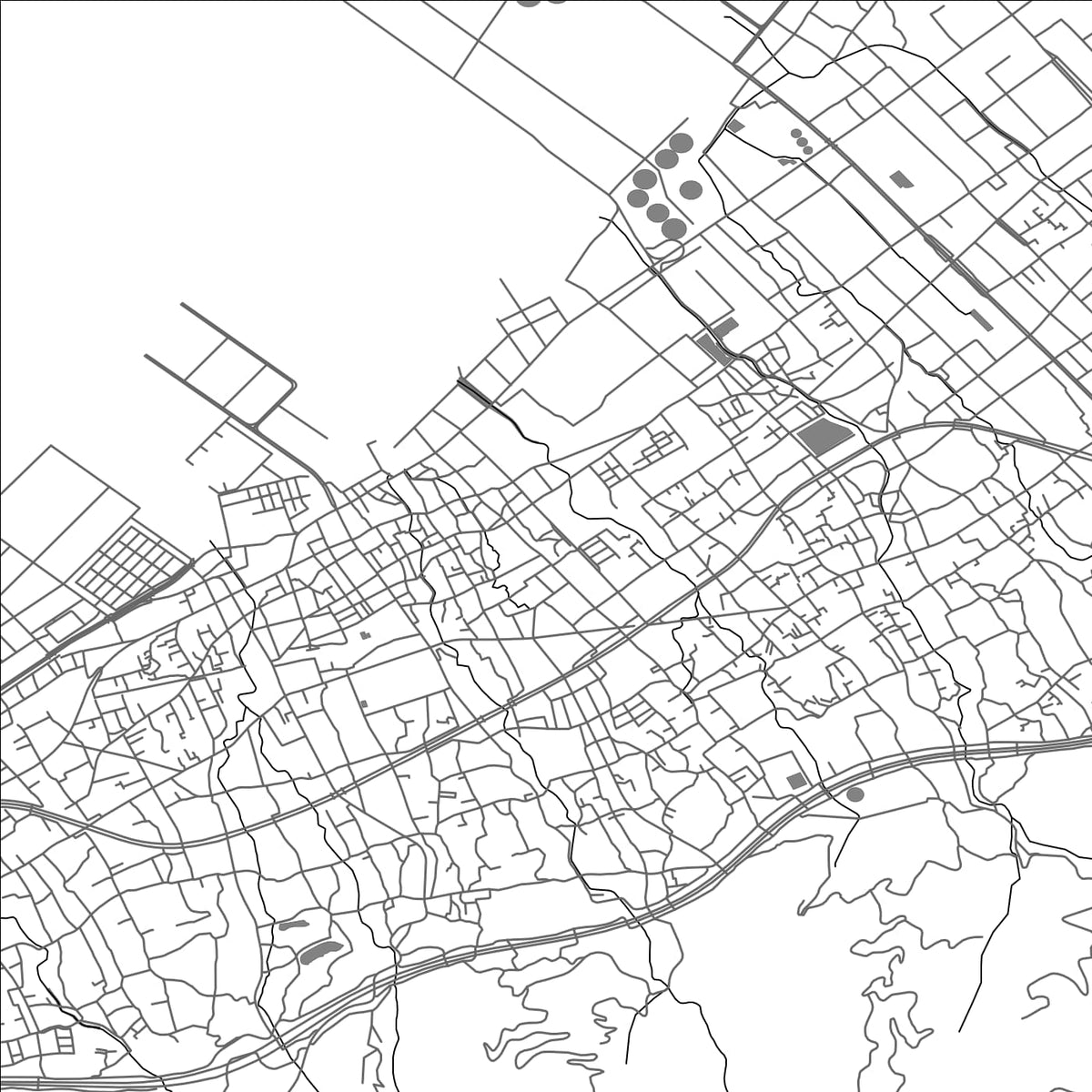 ROAD MAP OF SHIKOKUCHUO, JAPAN BY MAPBAKES