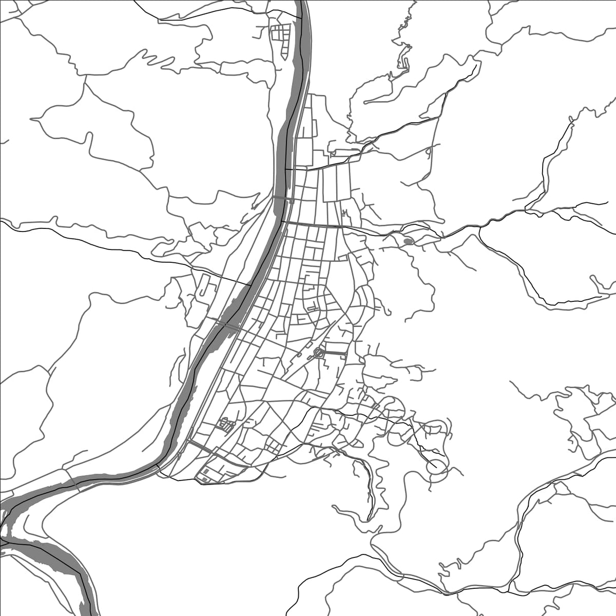 ROAD MAP OF TAKAHASHI, JAPAN BY MAPBAKES
