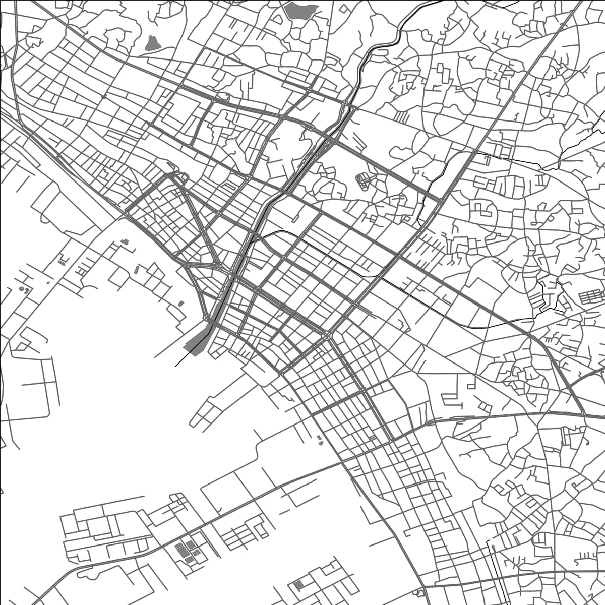 ROAD MAP OF UBE, JAPAN BY MAPBAKES