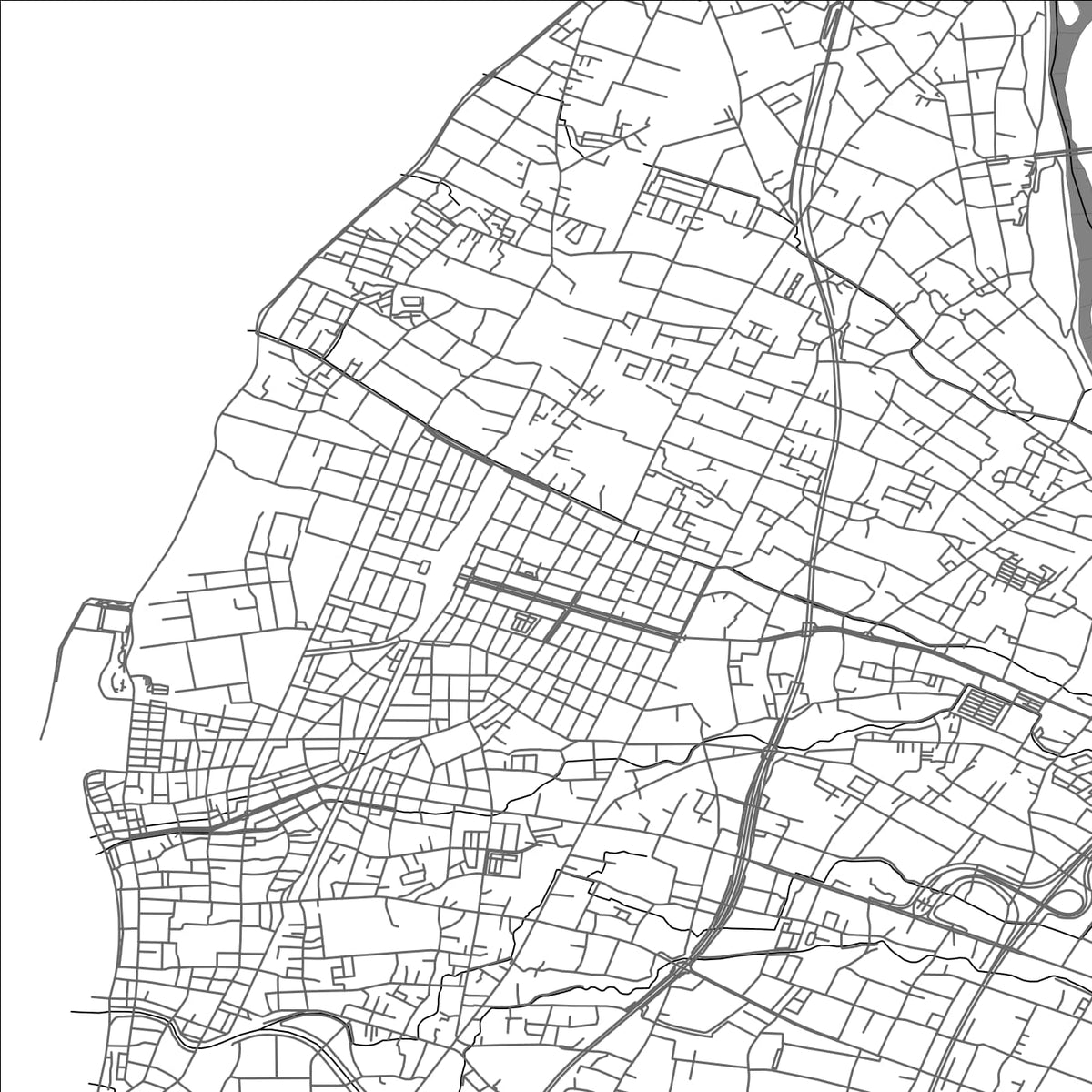 ROAD MAP OF UOZU, JAPAN BY MAPBAKES