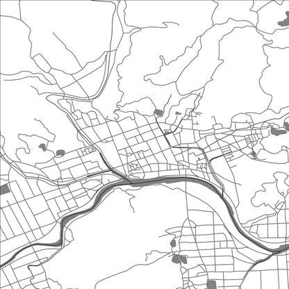 ROAD MAP OF YAKAGE, JAPAN BY MAPBAKES