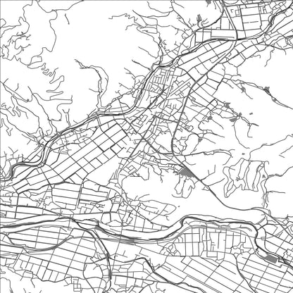 ROAD MAP OF YAZU, JAPAN BY MAPBAKES