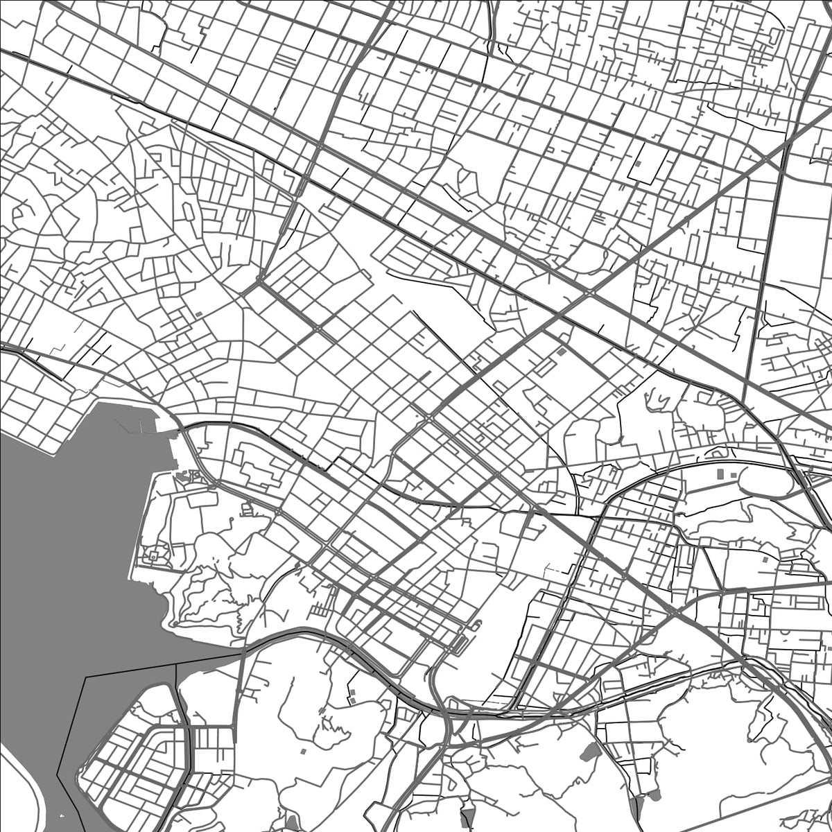 ROAD MAP OF YONAGO, JAPAN BY MAPBAKES