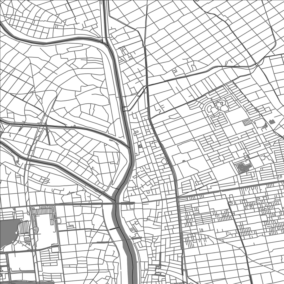 ROAD MAP OF YOSHIKAWA, JAPAN BY MAPBAKES