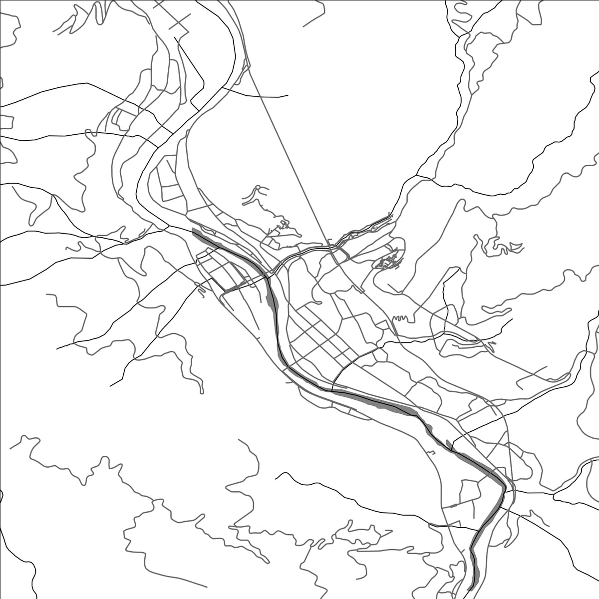 ROAD MAP OF YUNOSHIMA, JAPAN BY MAPBAKES