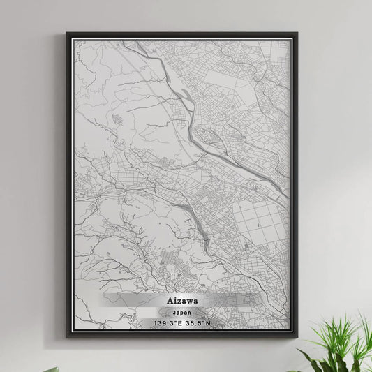 ROAD MAP OF AIZAWA, JAPAN BY MAPBAKES