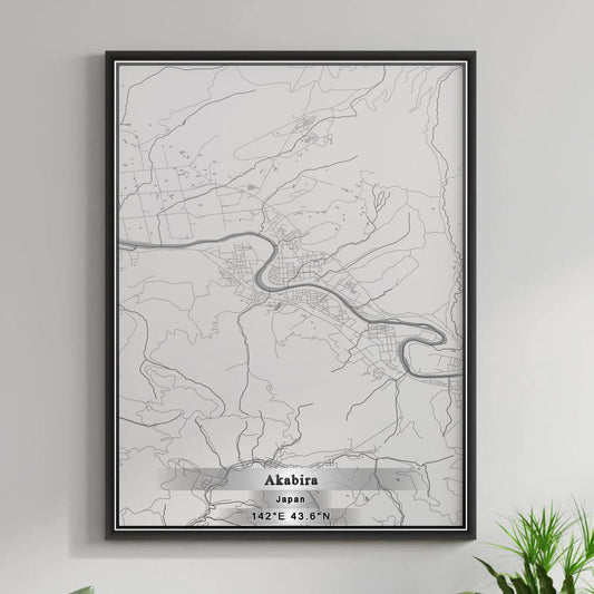 ROAD MAP OF AKABIRA, JAPAN BY MAPBAKES