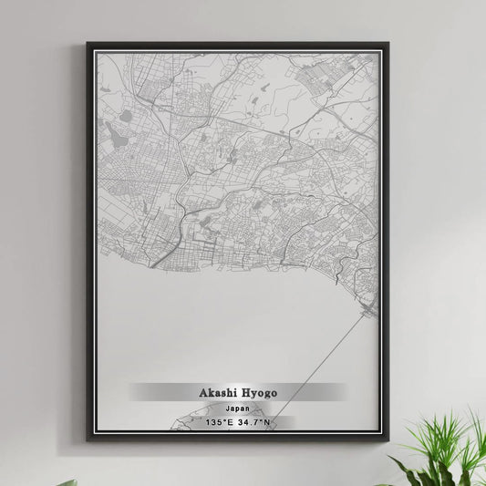 ROAD MAP OF AKASHI HYOGO, JAPAN BY MAPBAKES