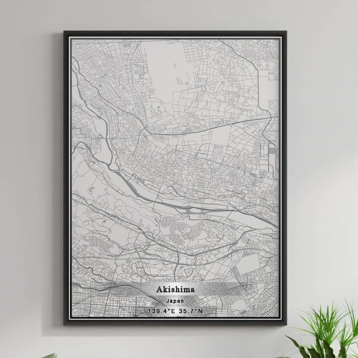 ROAD MAP OF AKISHIMA, JAPAN BY MAPBAKES