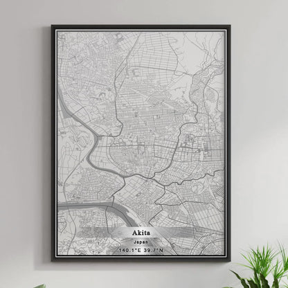 ROAD MAP OF AKITA, JAPAN BY MAPBAKES