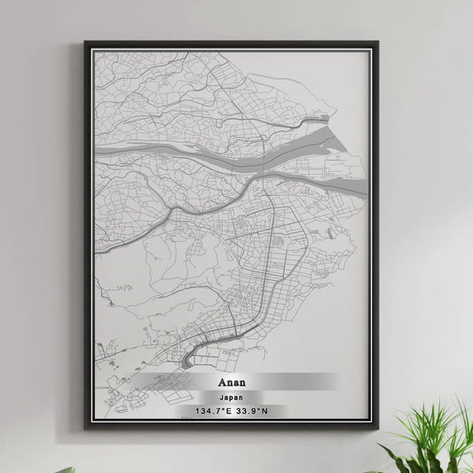 ROAD MAP OF ANAN, JAPAN BY MAPBAKES