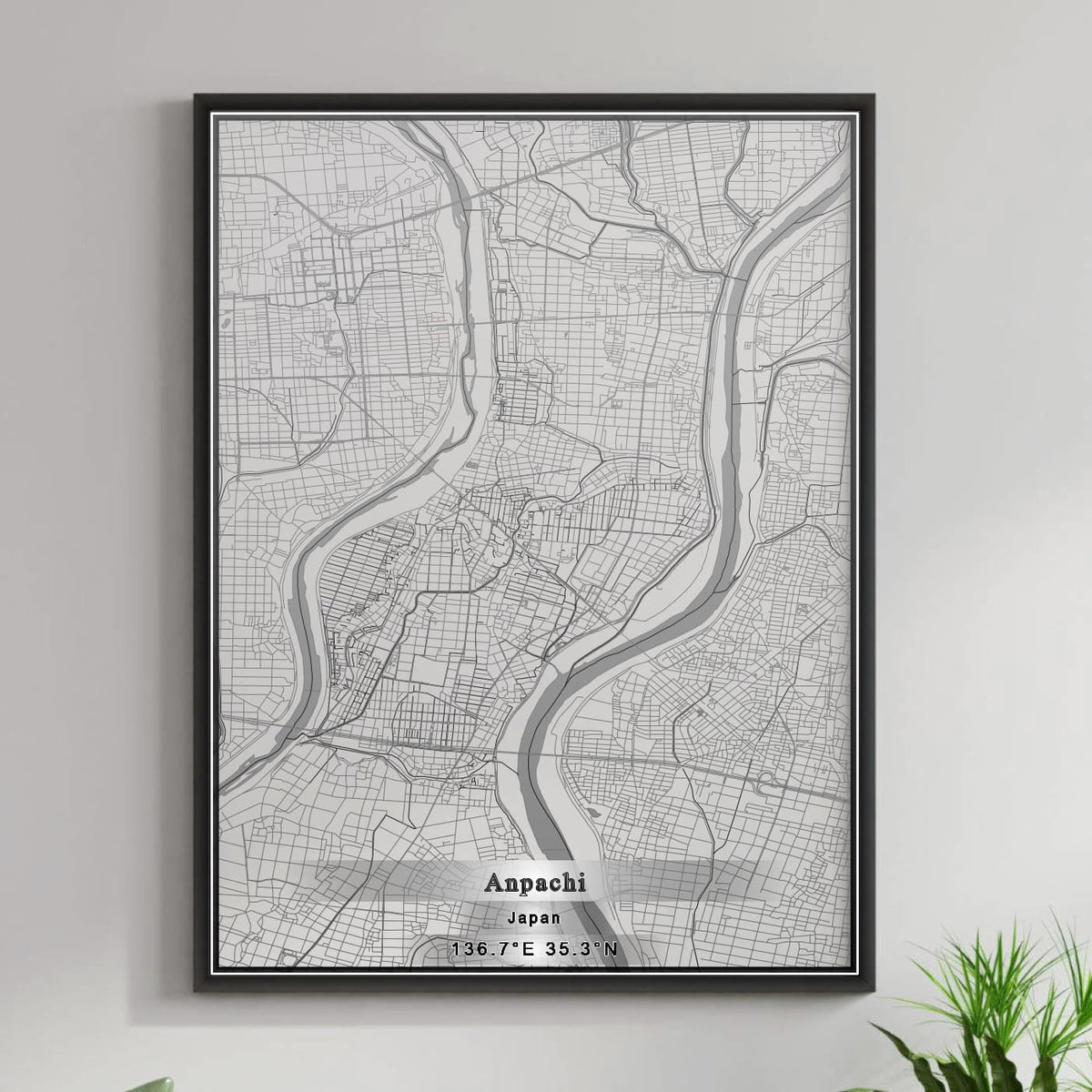 ROAD MAP OF ANPACHI, JAPAN BY MAPBAKES