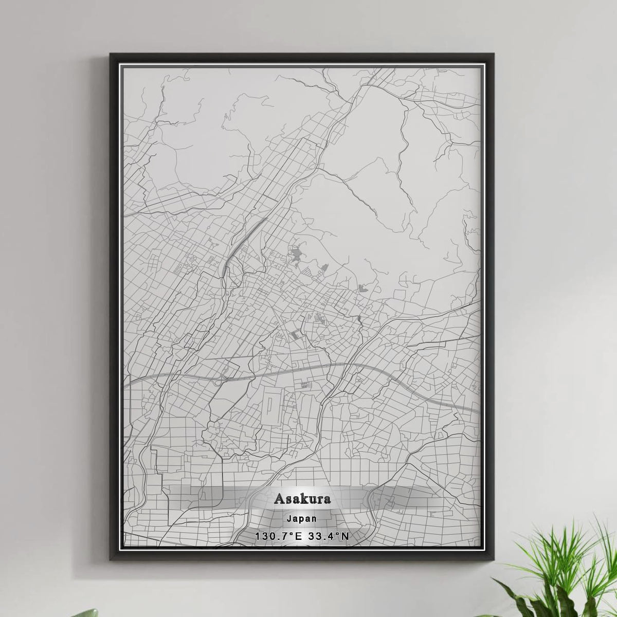 ROAD MAP OF ASAKURA, JAPAN BY MAPBAKES