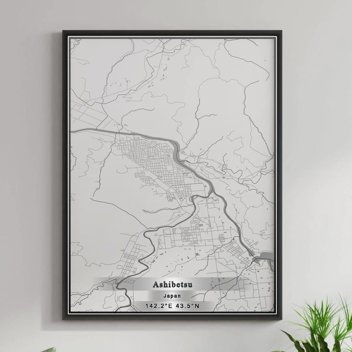 ROAD MAP OF ASHIBETSU, JAPAN BY MAPBAKES
