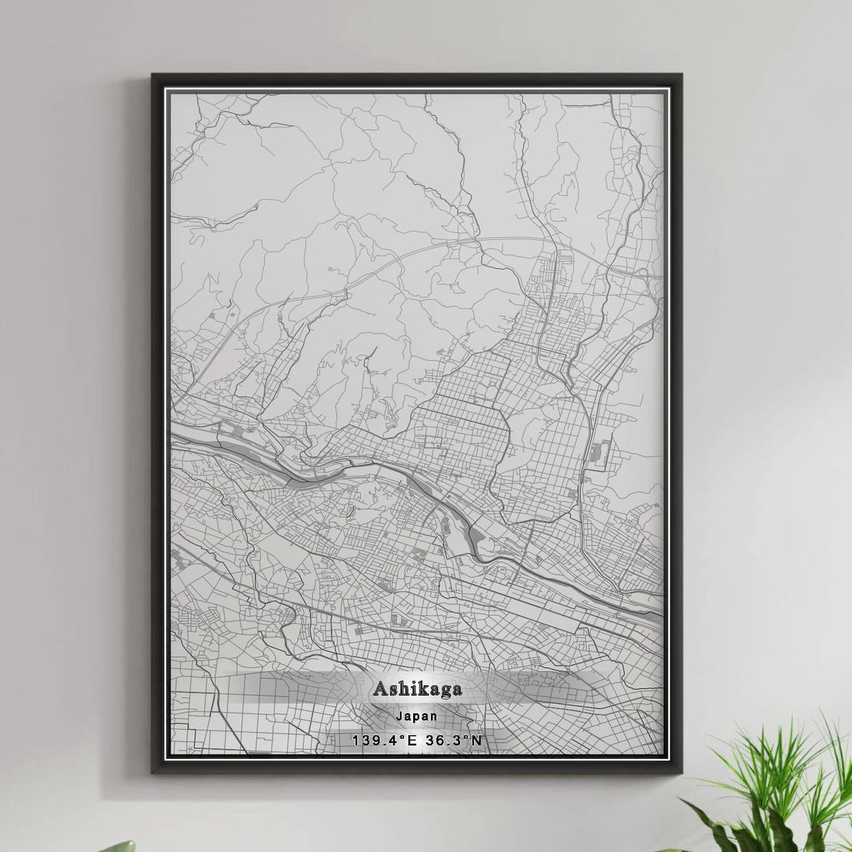 ROAD MAP OF ASHIKAGA, JAPAN BY MAPBAKES