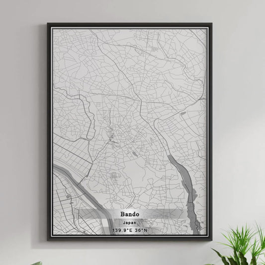 ROAD MAP OF BANDO, JAPAN BY MAPBAKES