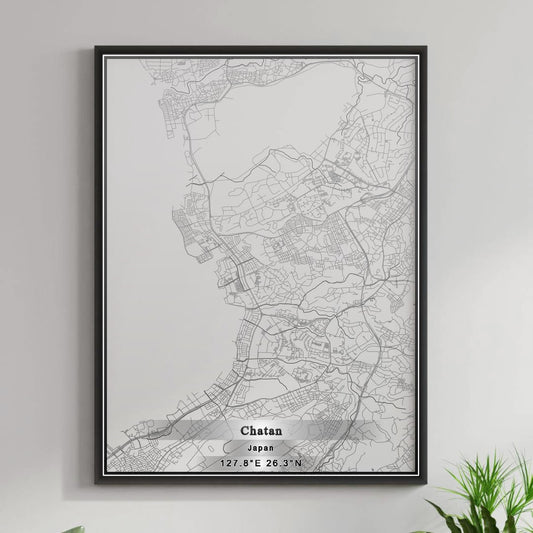 ROAD MAP OF CHATAN, JAPAN BY MAPBAKES