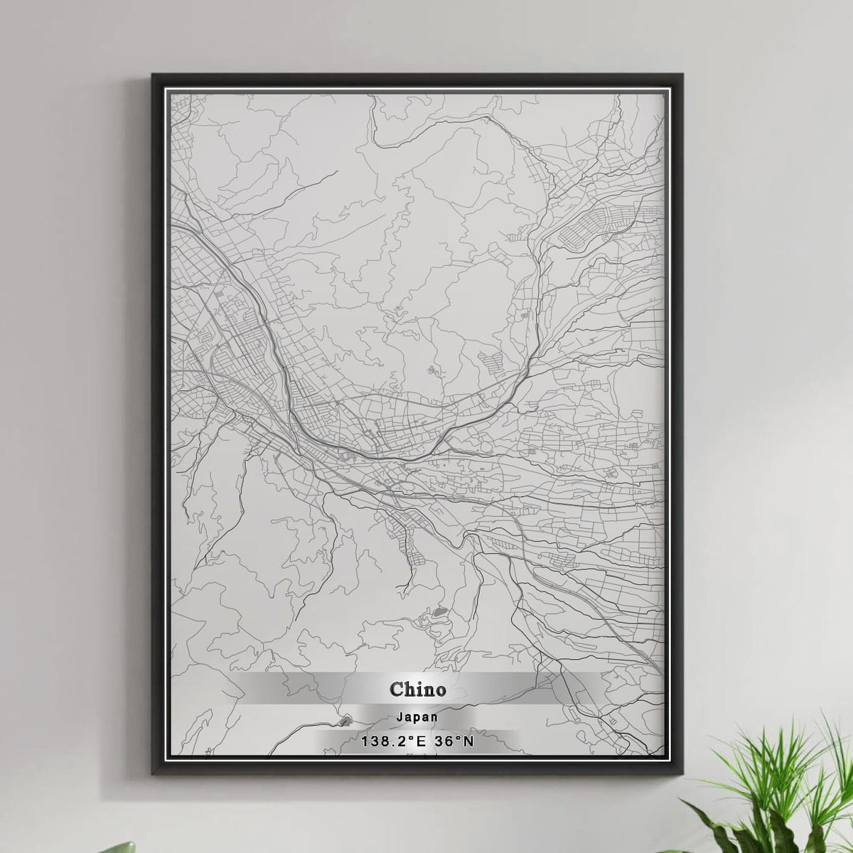 ROAD MAP OF CHINO, JAPAN BY MAPBAKES