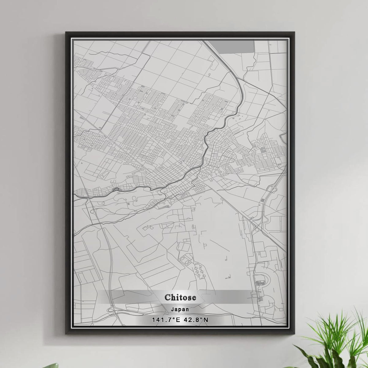 ROAD MAP OF CHITOSE, JAPAN BY MAPBAKES