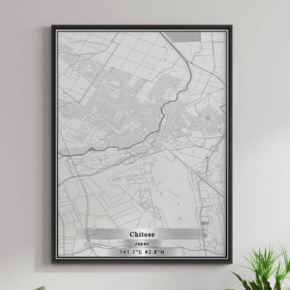 ROAD MAP OF CHITOSE, JAPAN BY MAPBAKES